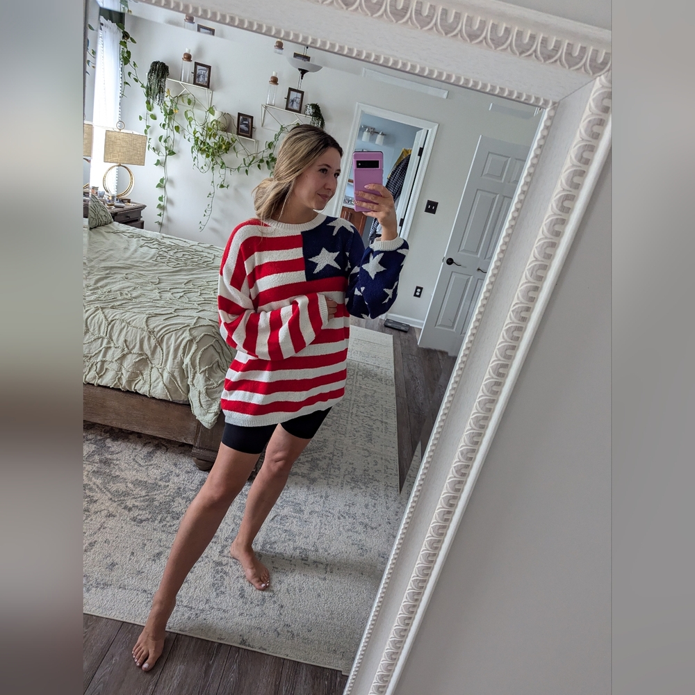 Altard state American flag sweater size medium brand new with tag